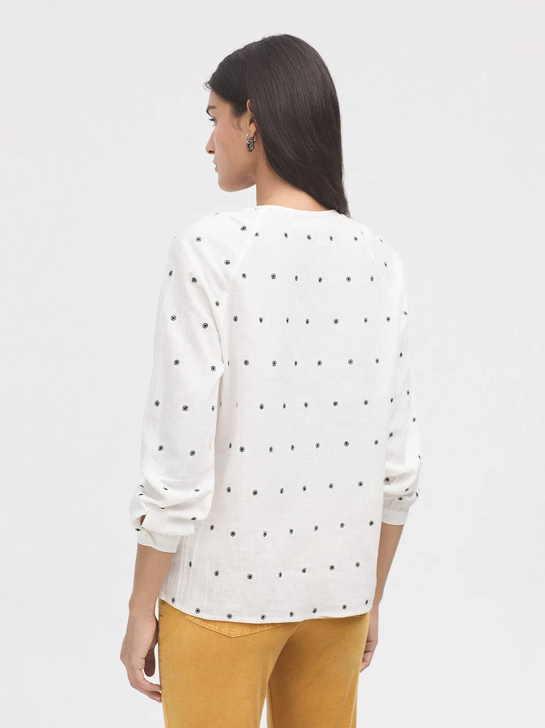 Nice Things Jacquard Cotton Shirt - Off White