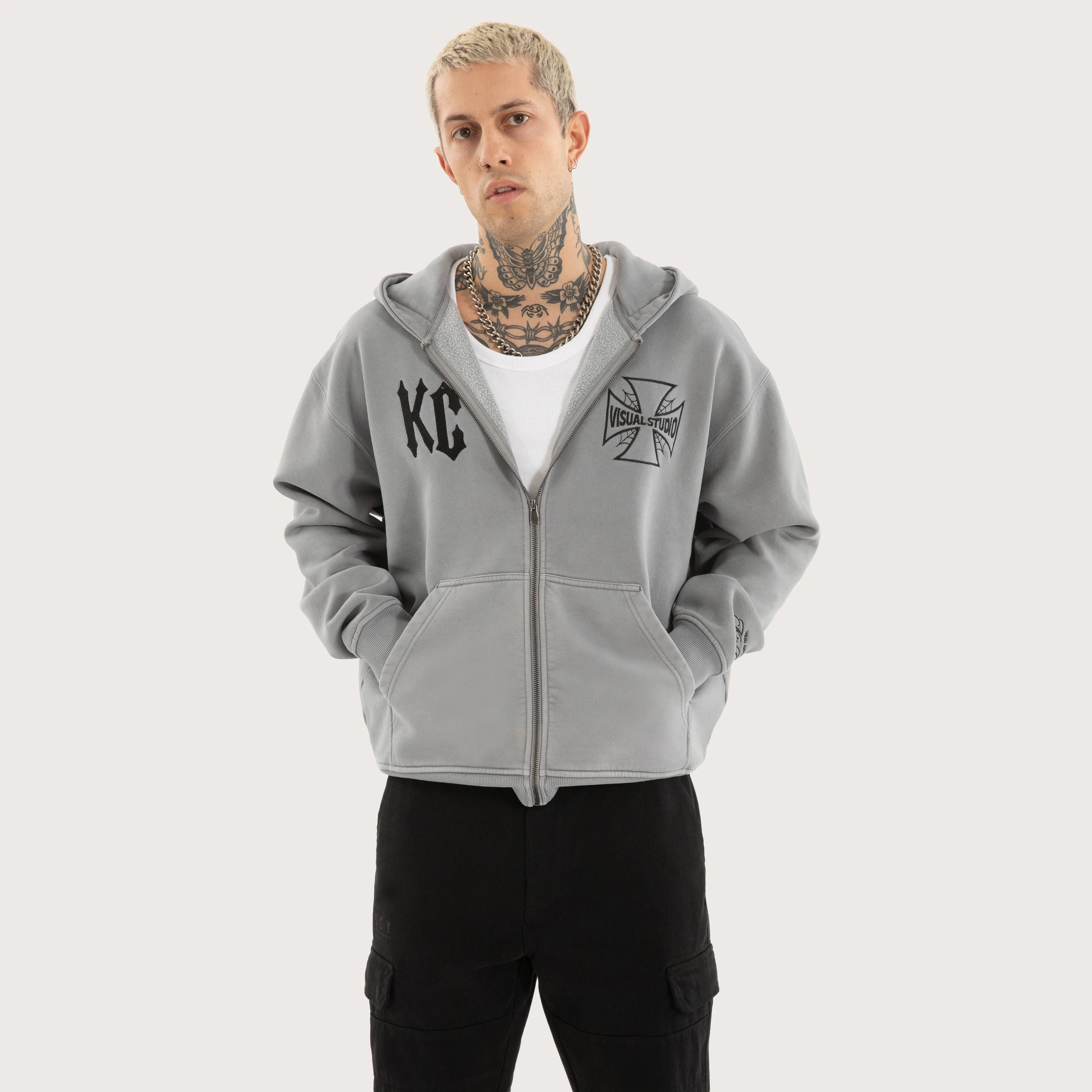 Nocturne Relaxed Zip Hoodie Pigment Ultimate Grey