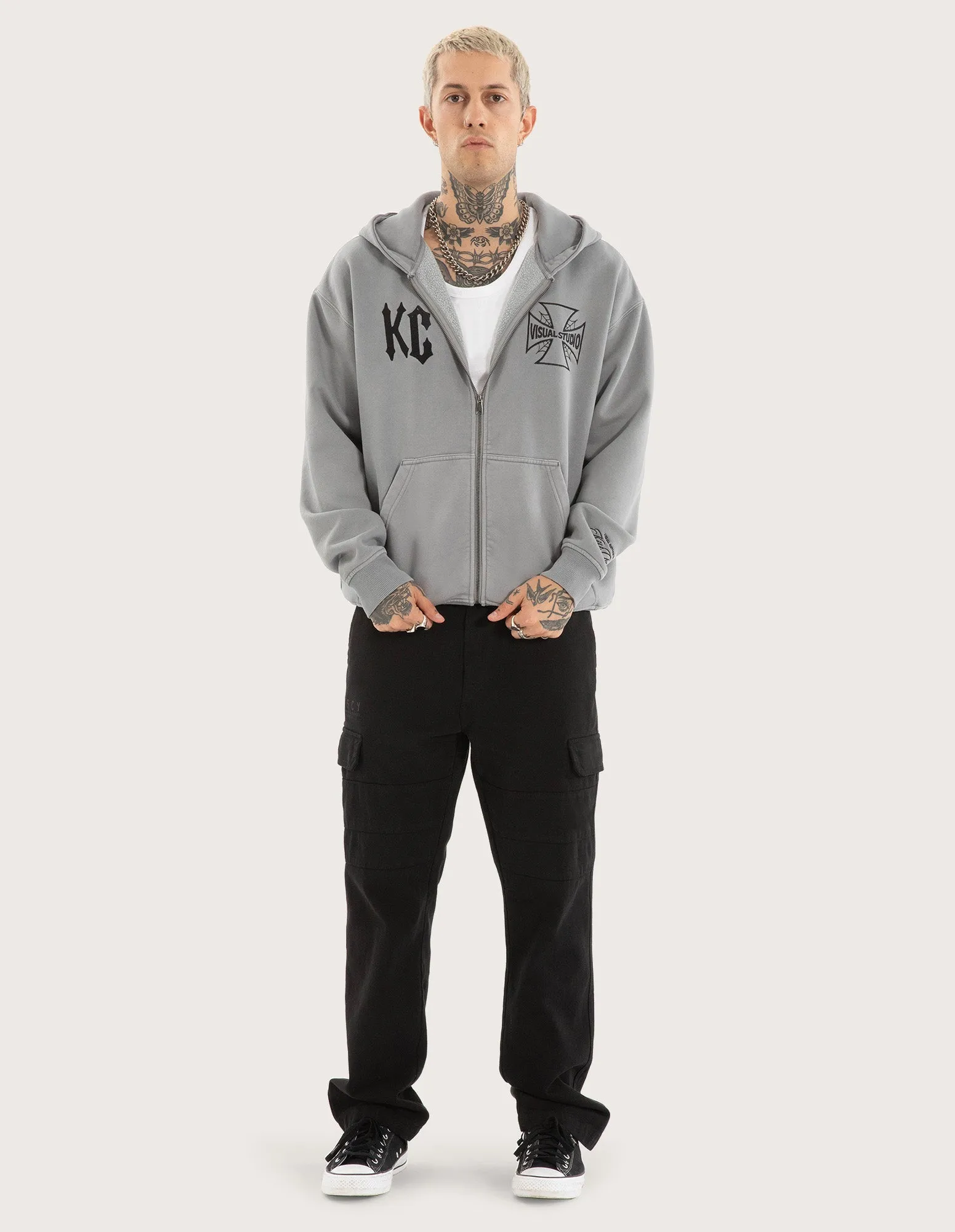 Nocturne Relaxed Zip Hoodie Pigment Ultimate Grey