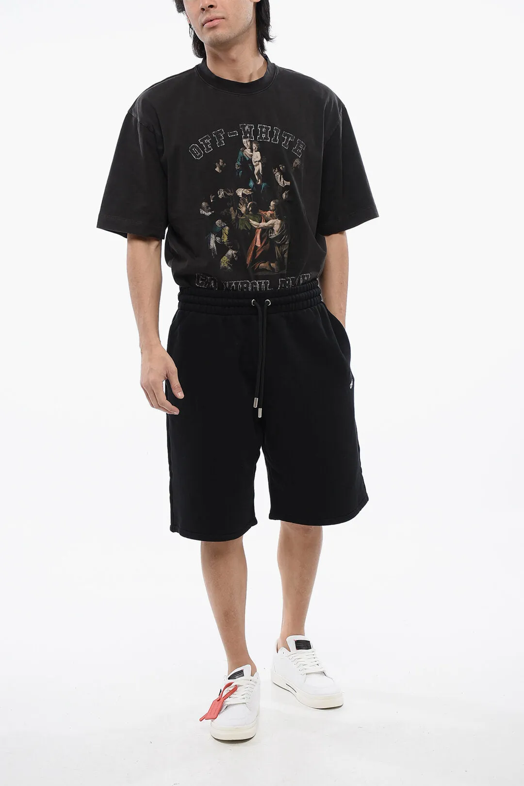 Off-White Brushed Cotton SCRIBBLE Embroidered Jogger Shirts