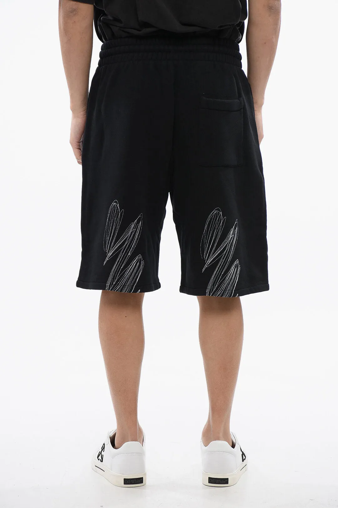 Off-White Brushed Cotton SCRIBBLE Embroidered Jogger Shirts