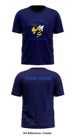 Oneonta High Swimming and Diving Core Men's SS Performance Tee - 2Tgh3w