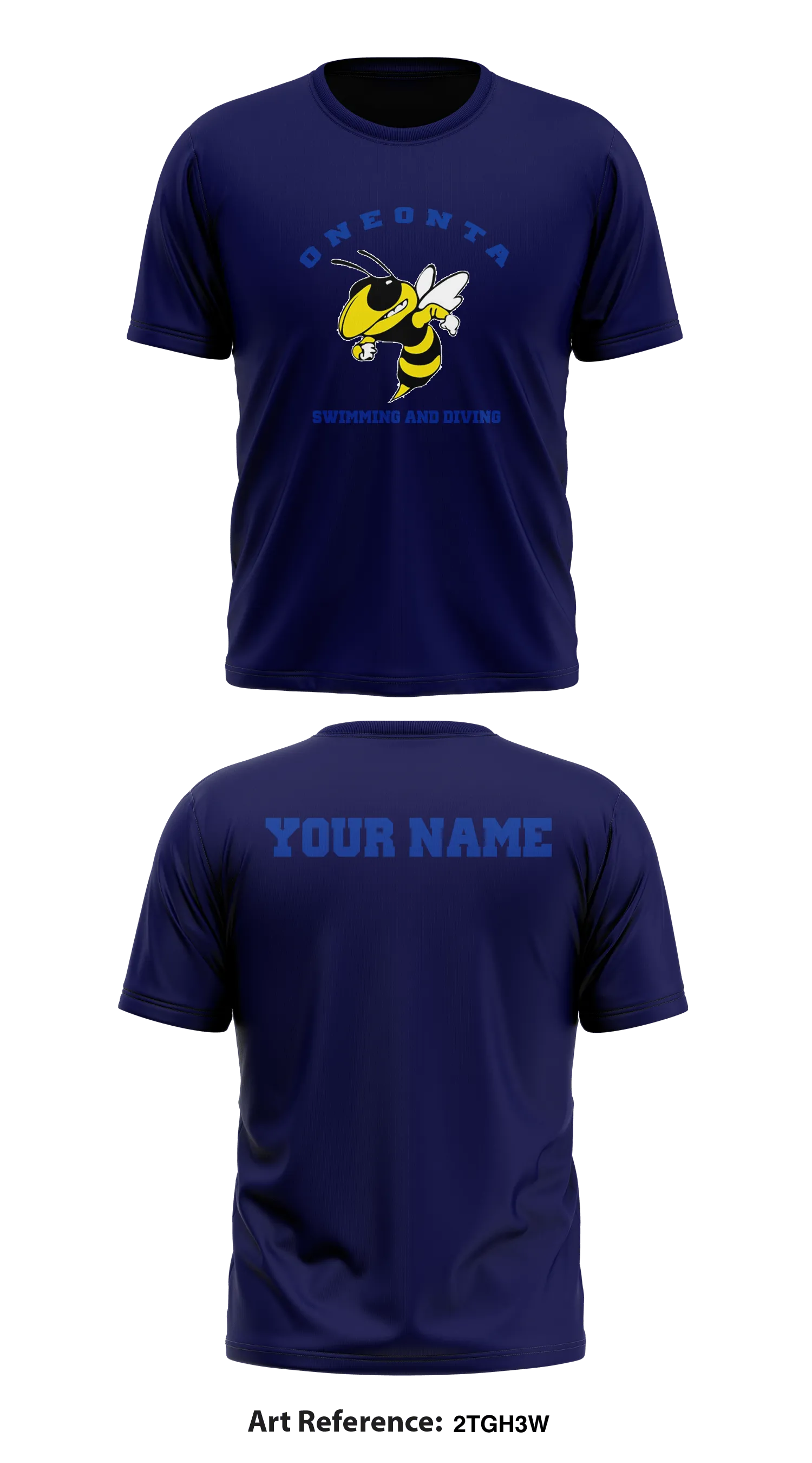 Oneonta High Swimming and Diving Core Men's SS Performance Tee - 2Tgh3w