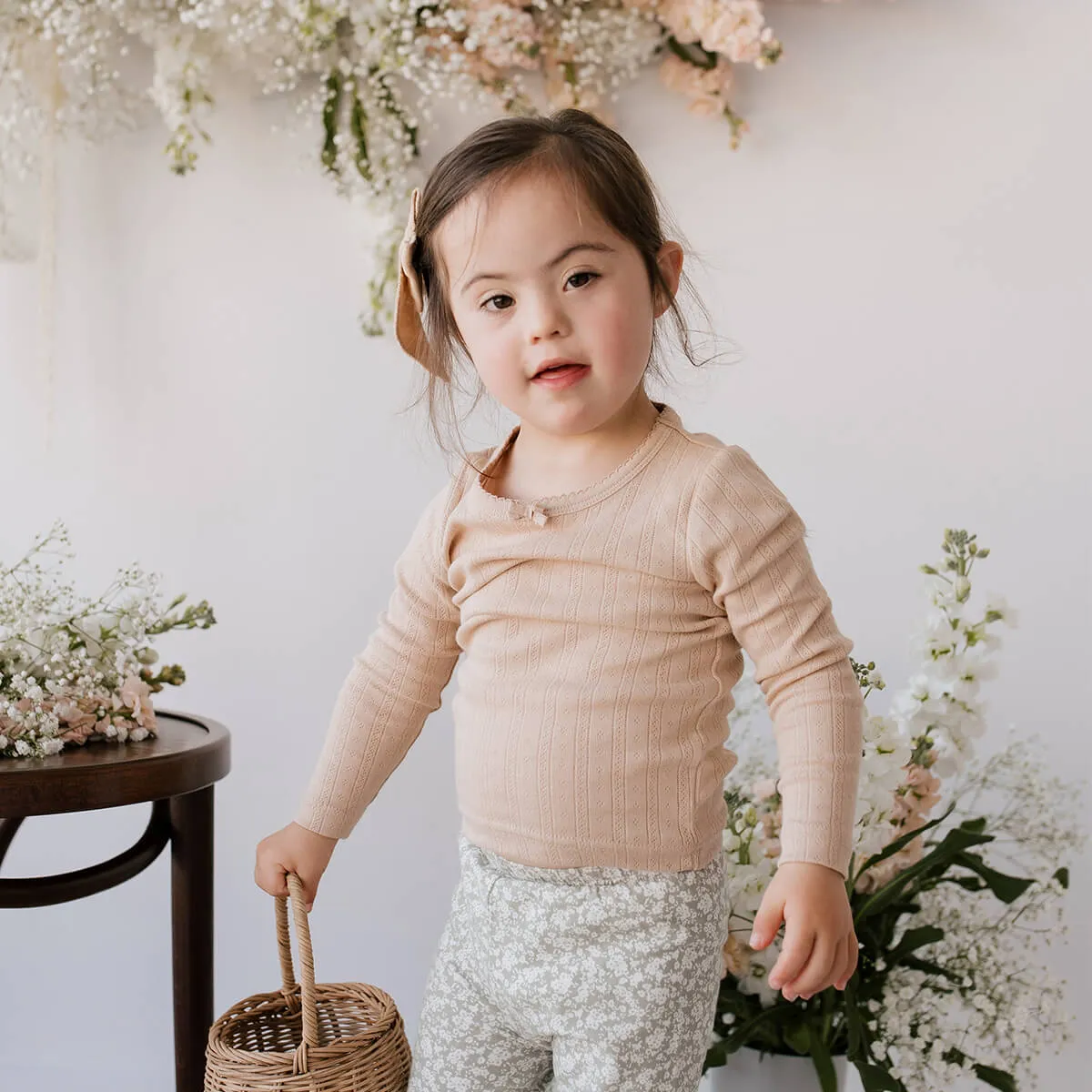 Organic Cotton Pointelle L/S Top - In the Meadow