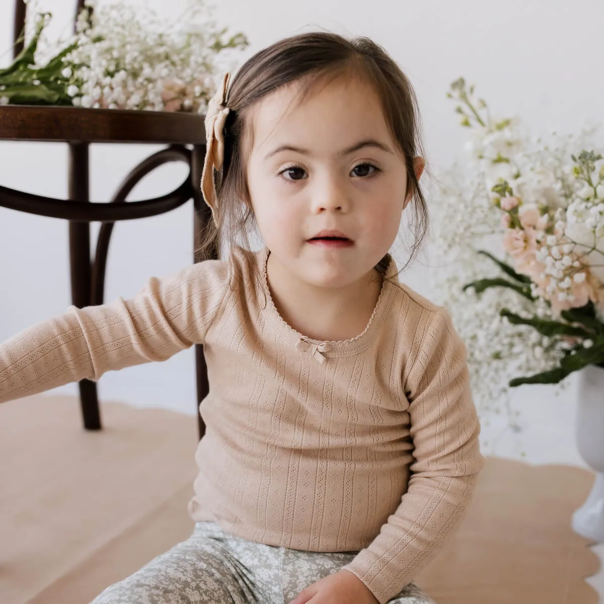 Organic Cotton Pointelle L/S Top - In the Meadow