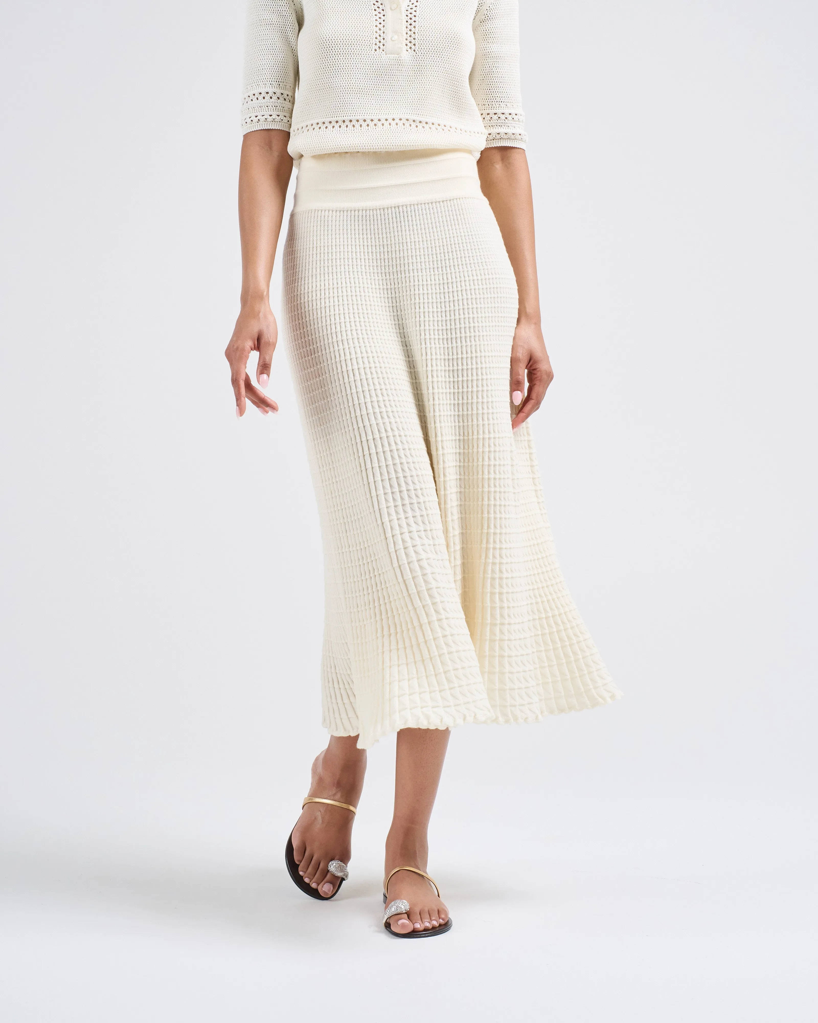 origami knit flowing skirt