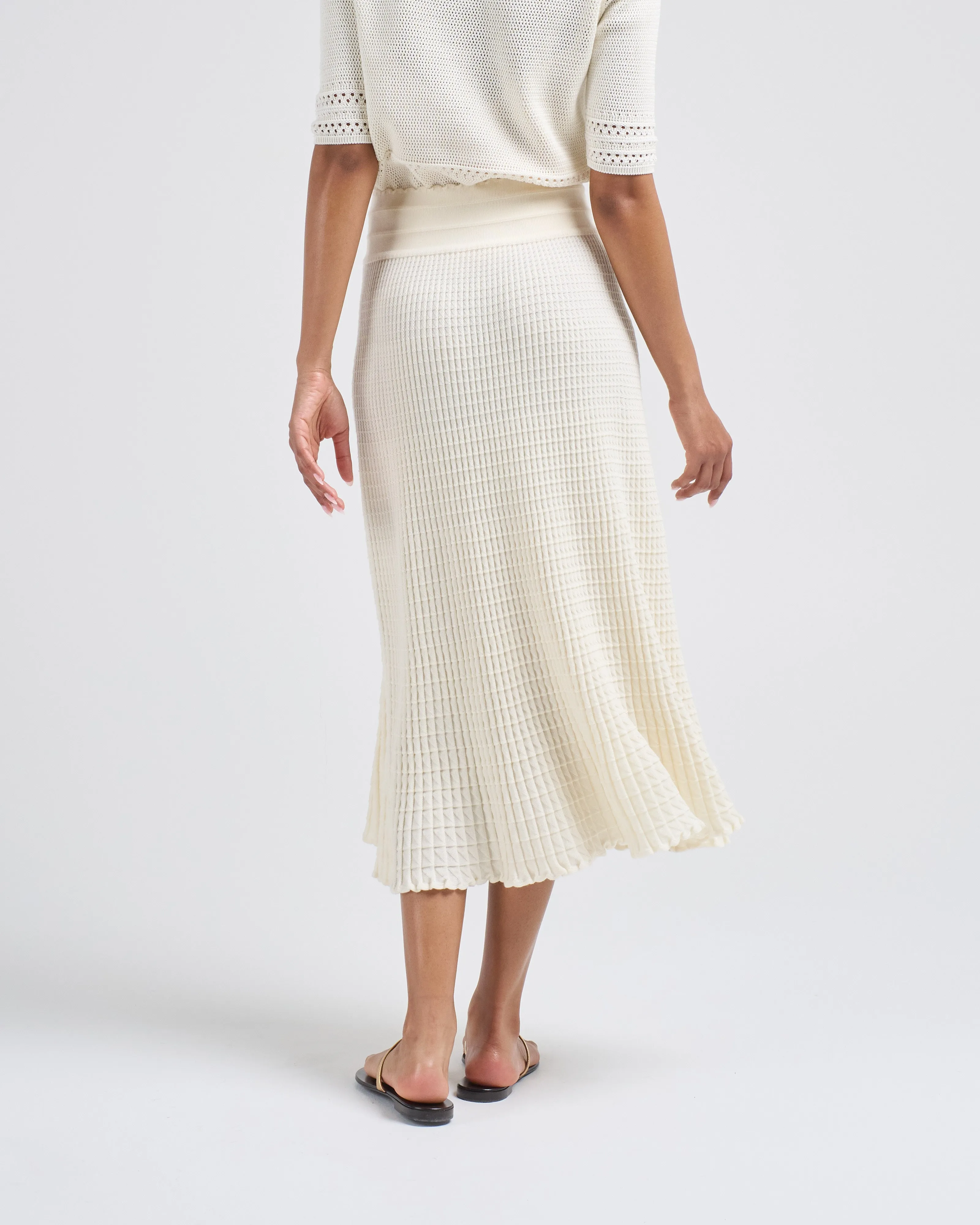 origami knit flowing skirt