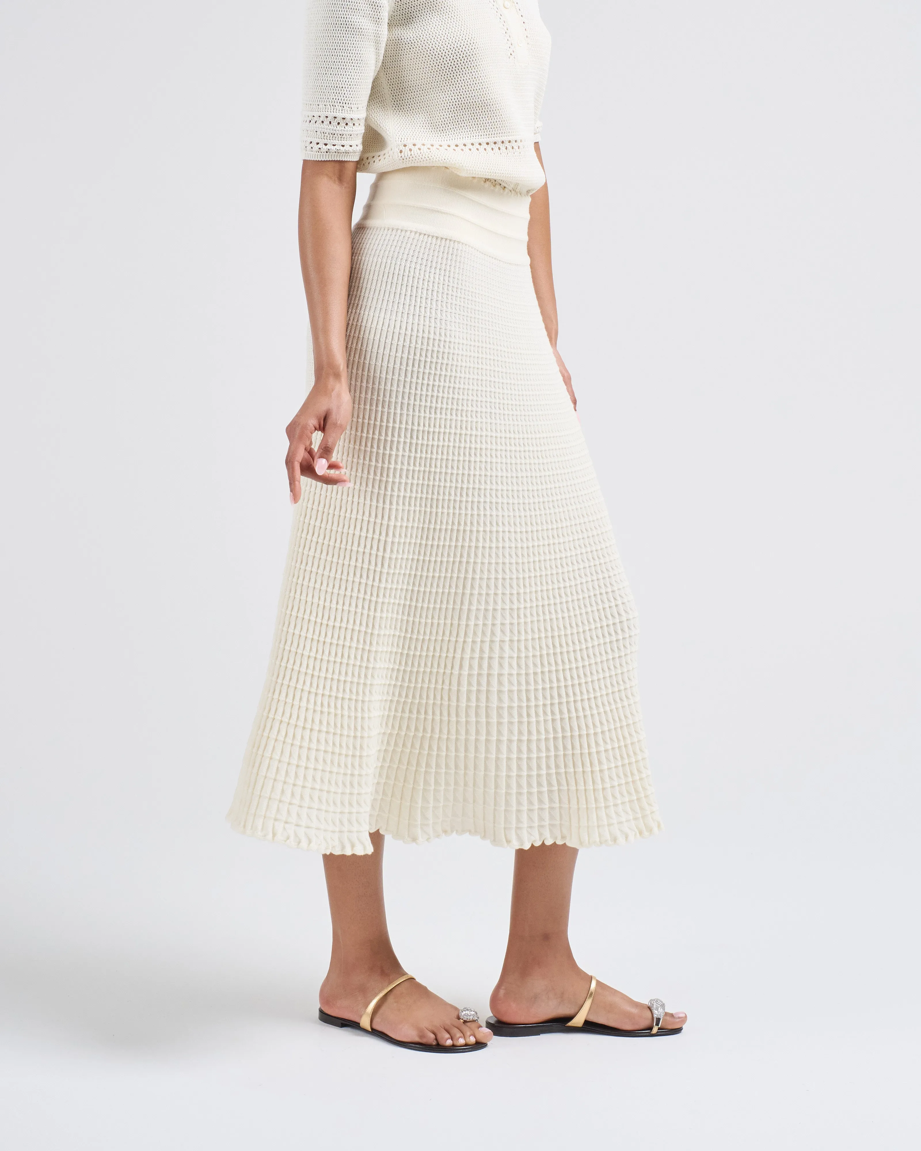 origami knit flowing skirt