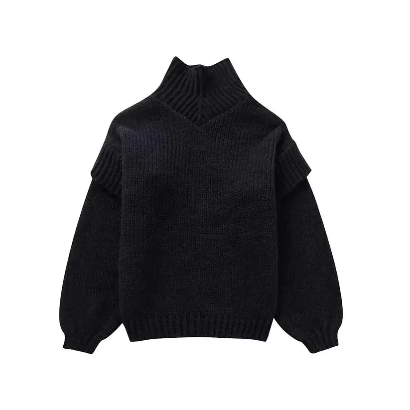 Oversized Daphne Turtleneck Knit Sweater