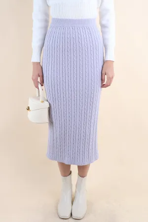 PAMMIE EMBOSSED KNIT SKIRT IN LILAC