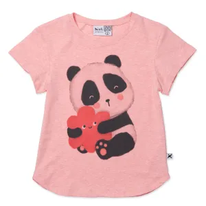 Panda Hug Tee- Strawberry Marle
