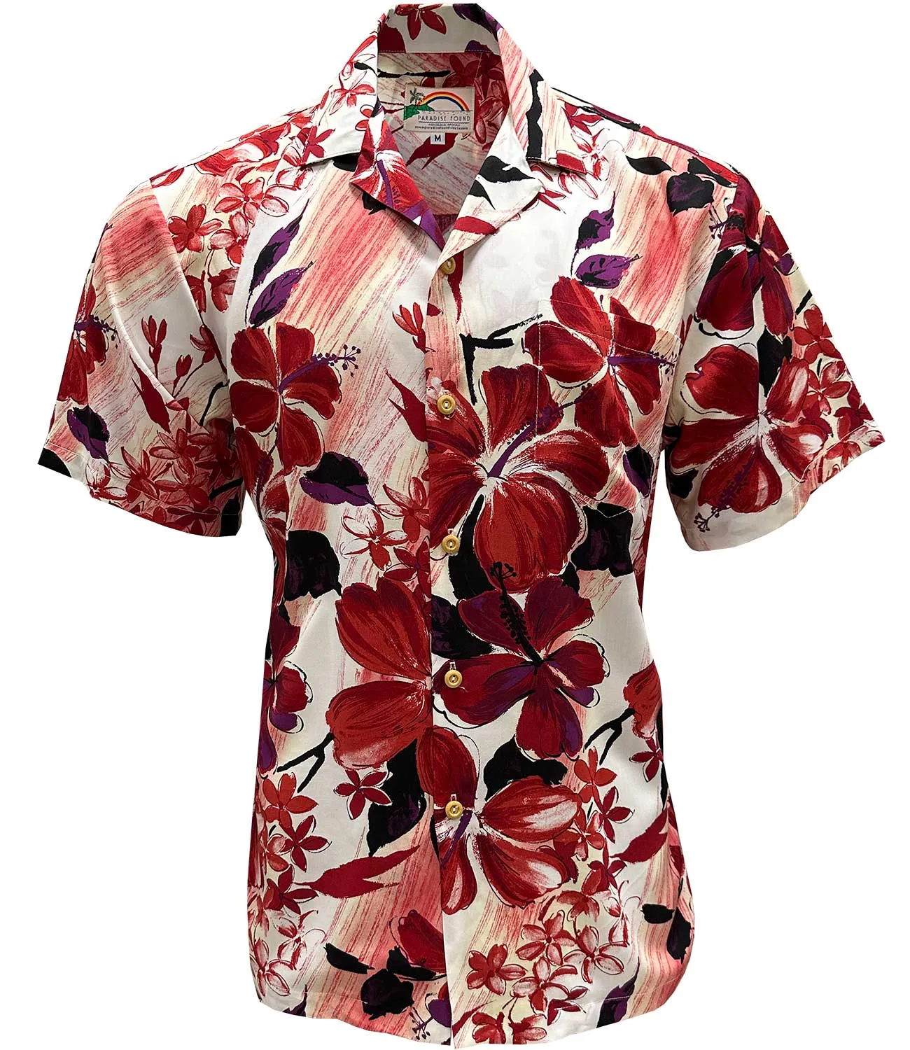 PARADISE FOUND WATERCOLOR HIBISCUS RED