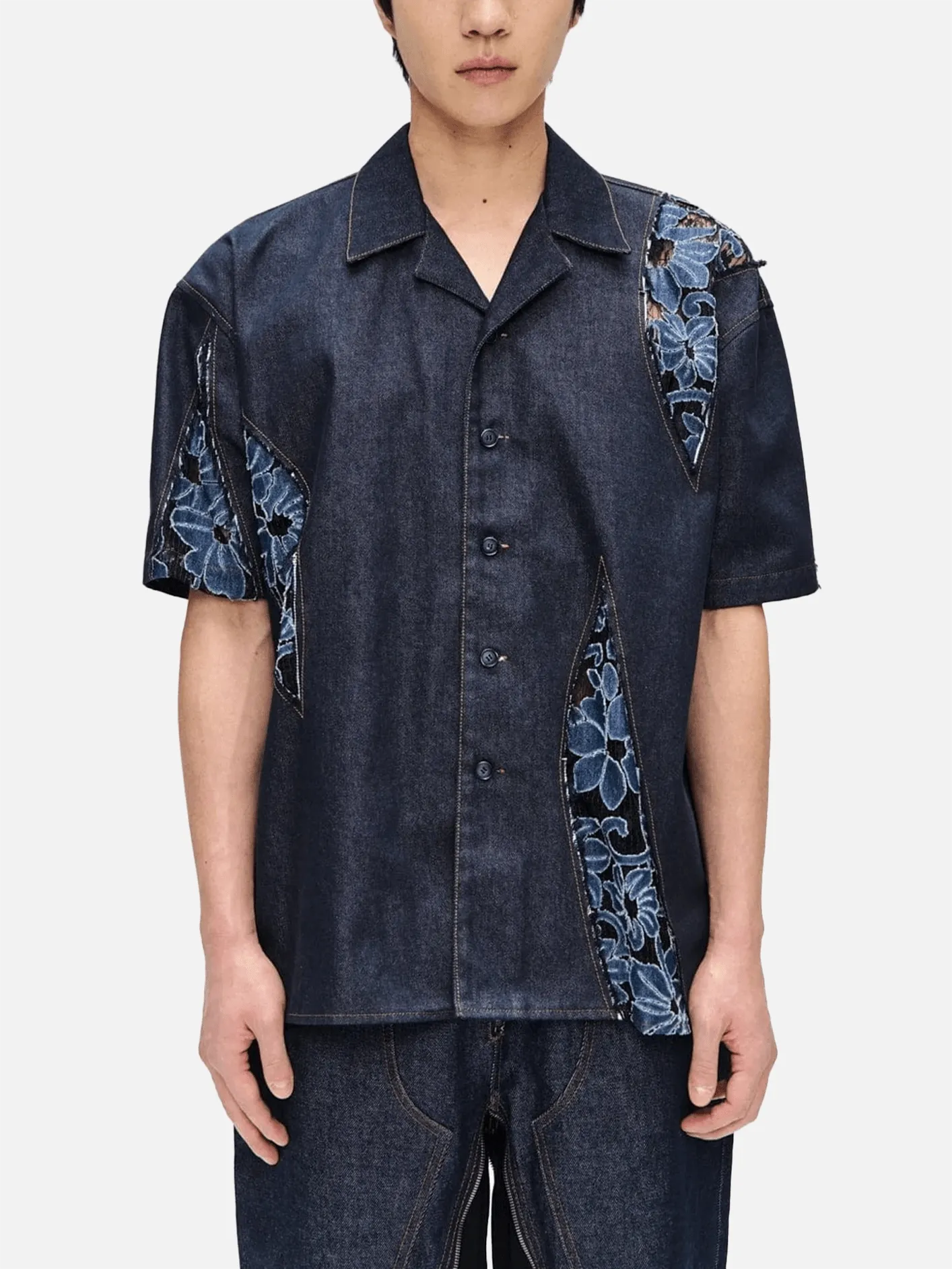Patchwork Open Collor Shirts - Multi