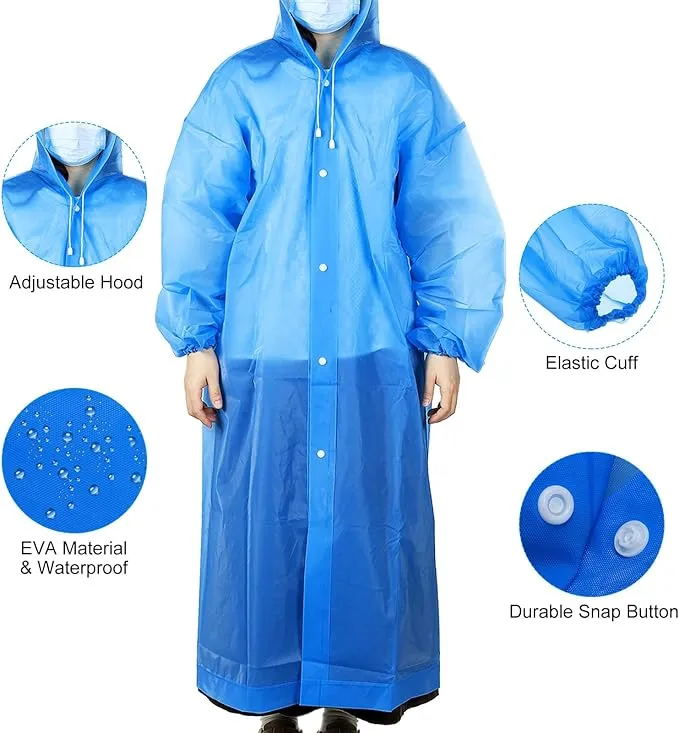 PATIKIL Rain Ponchos, Unisex Survival Raincoats, Reusable Thickened Impermeable Rain Jackets for Hiking Outdoor
