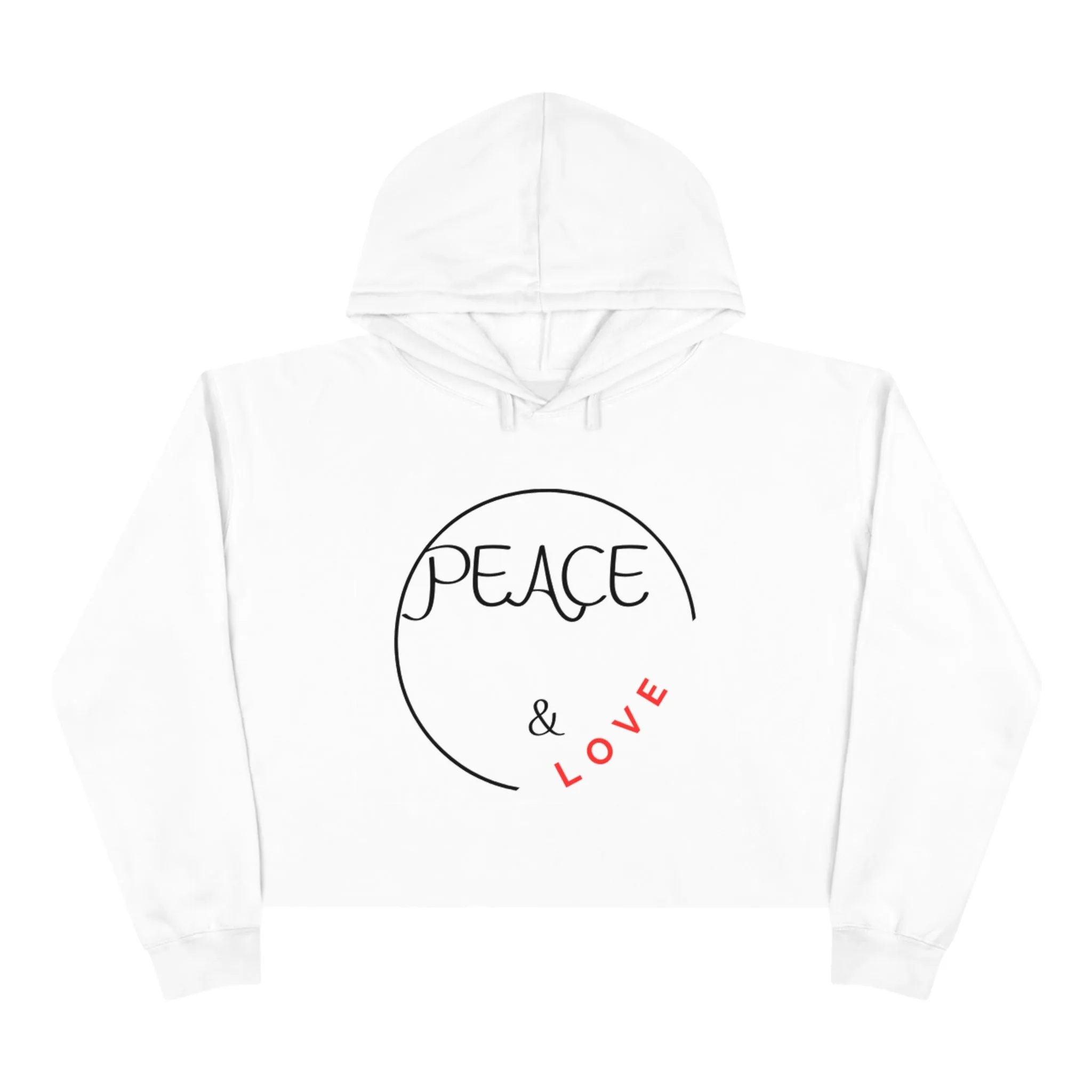 Peace & Love Crop Hoodie