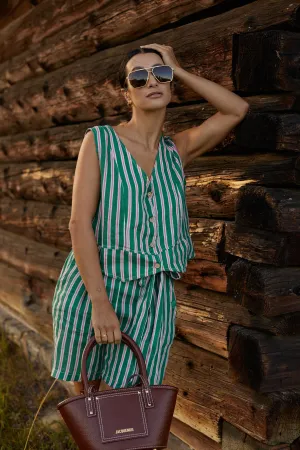 Peppermint linen vest