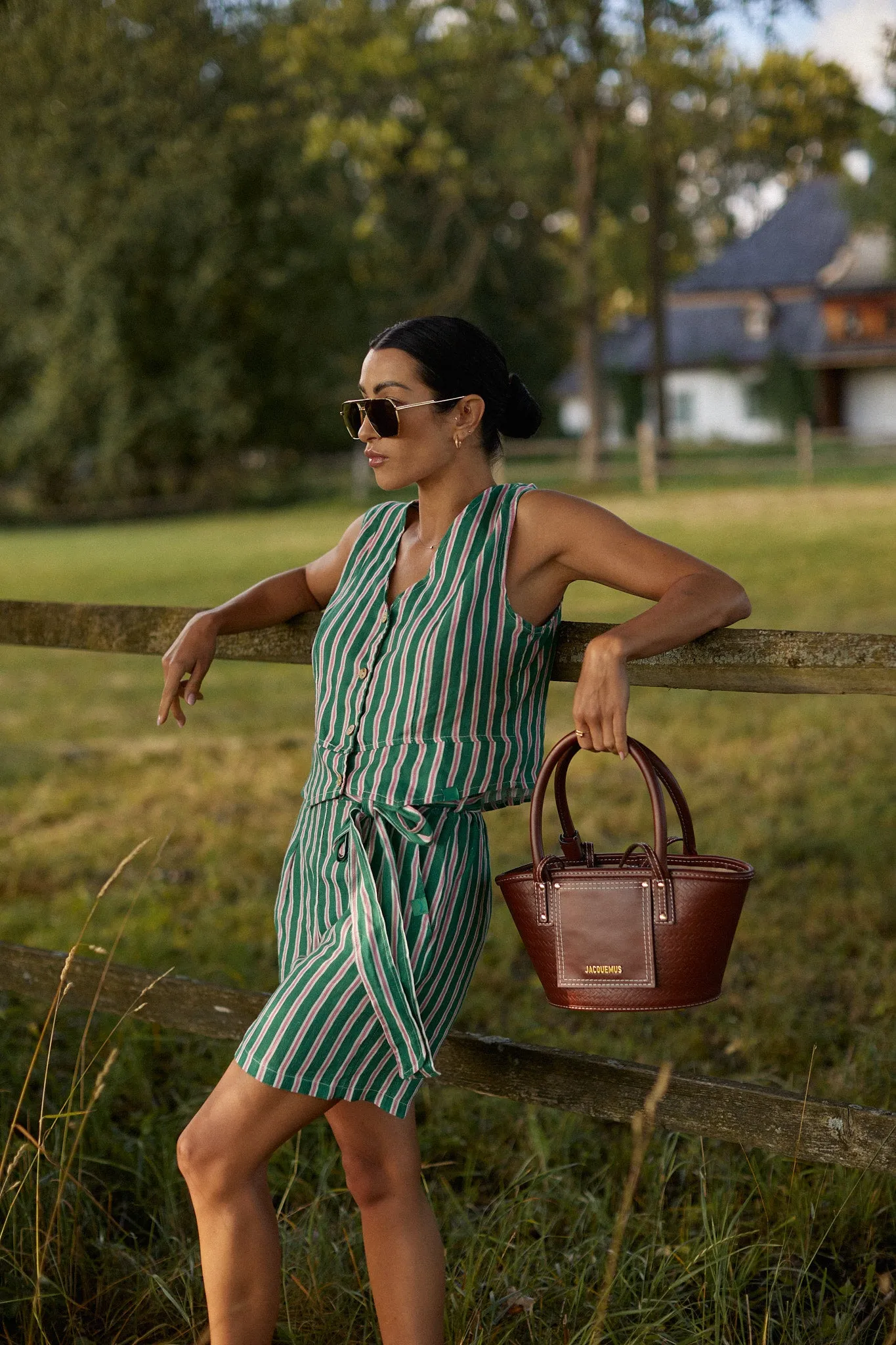 Peppermint linen vest