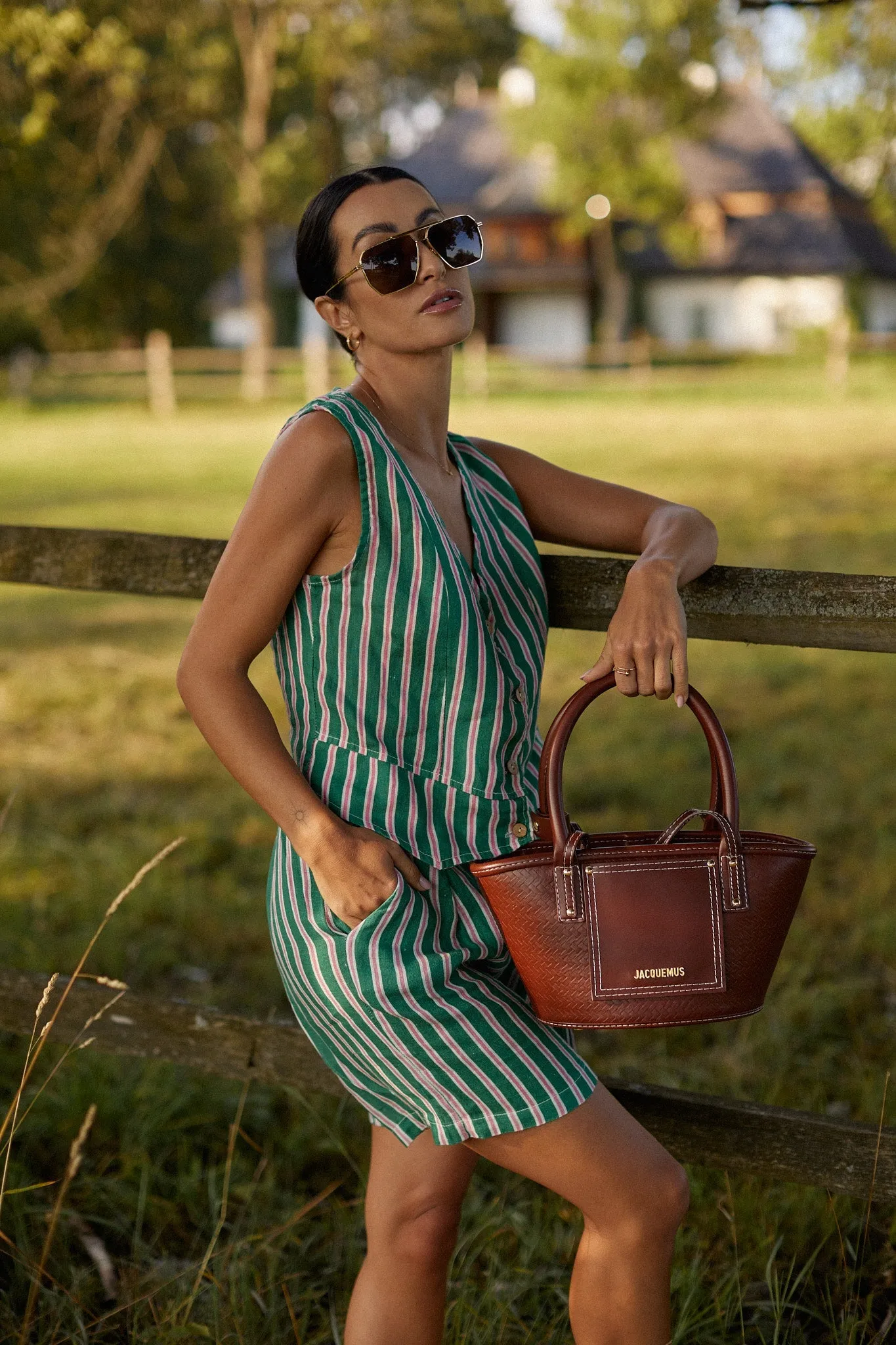 Peppermint linen vest