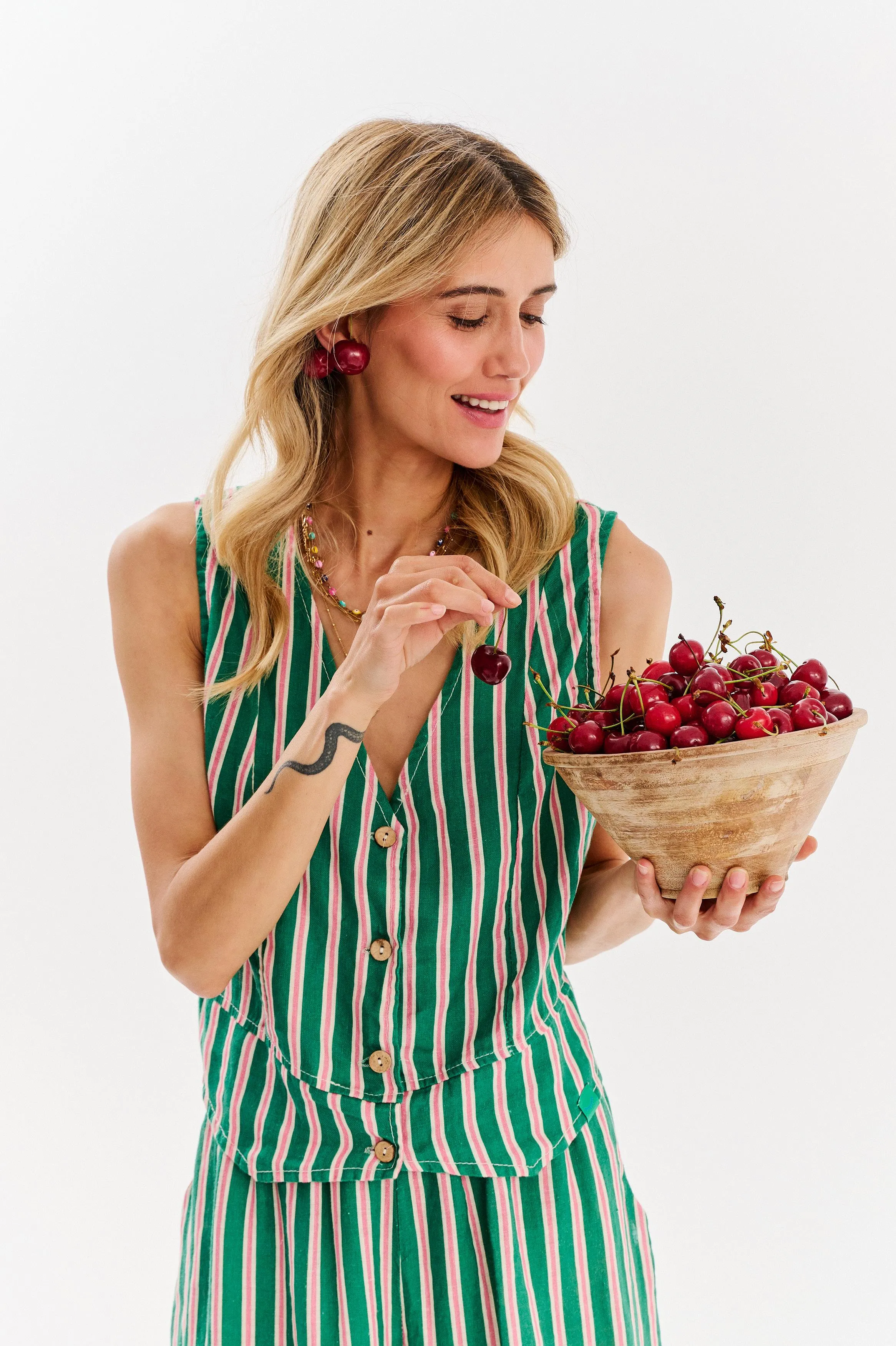 Peppermint linen vest