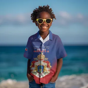 Personalized Anpi an Ayiti Kid Hawaiian Shirt Imperial Coat Of Arms Flag Style LT15