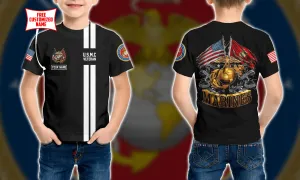 Personalized Custom Name Military US Marine Corps 22 Kid Tshirt Ver 1 QT303098