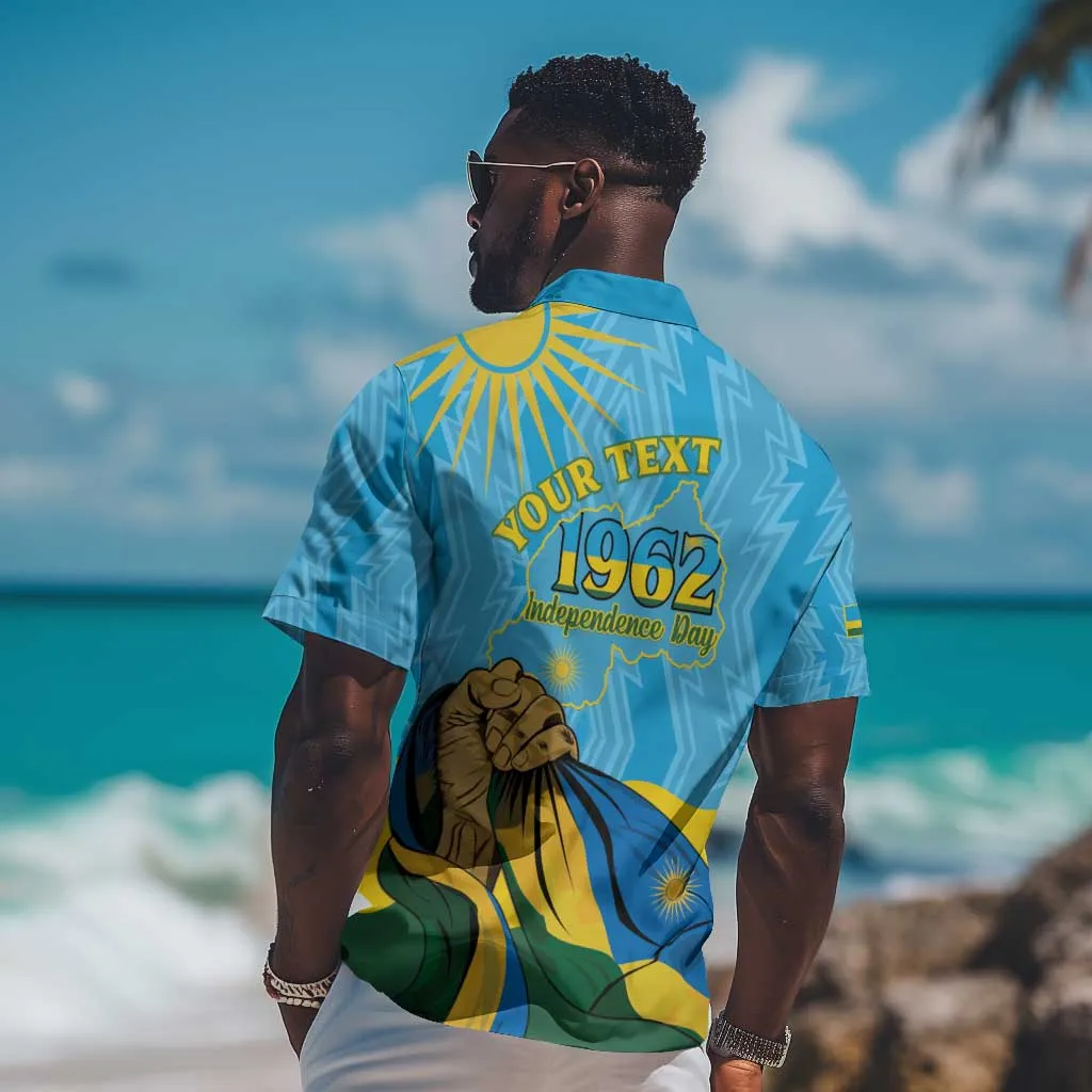 Personalized Happy Rwanda Independence Day Hawaiian Shirt Coat Of Arms With Map LT15