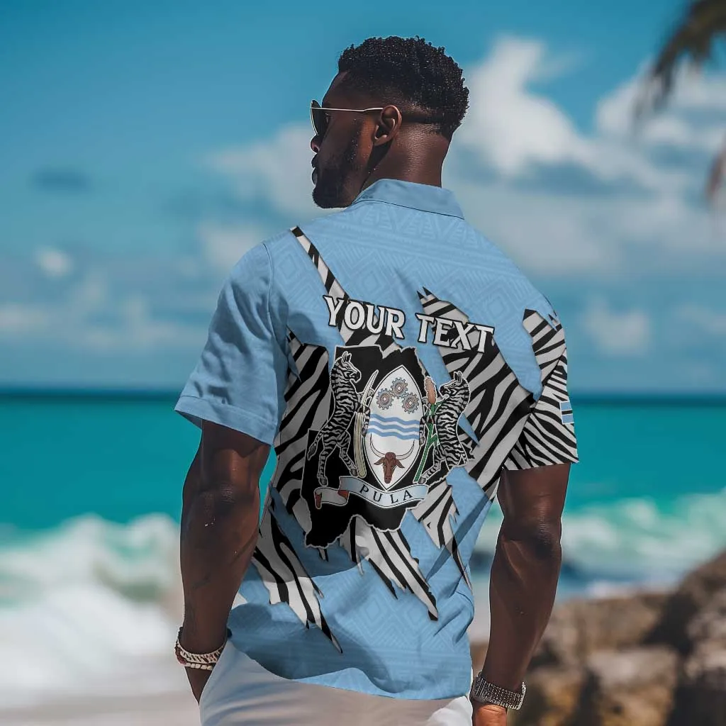 Personalized Lefatshe la Botswana Hawaiian Shirt Coat Of Arms - African and Zebra Patterns LT15