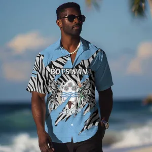Personalized Lefatshe la Botswana Hawaiian Shirt Coat Of Arms - African and Zebra Patterns LT15