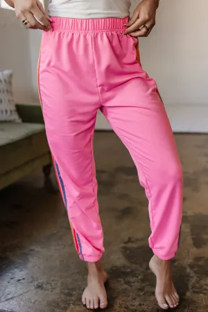 Pink Counting Rainbows High Waist Sweatpants