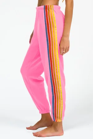 Pink Counting Rainbows High Waist Sweatpants