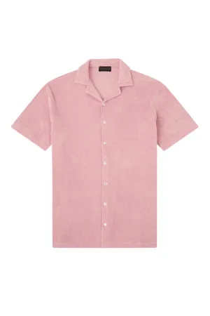 Pink Short Sleeve Towelling Polo Shirt