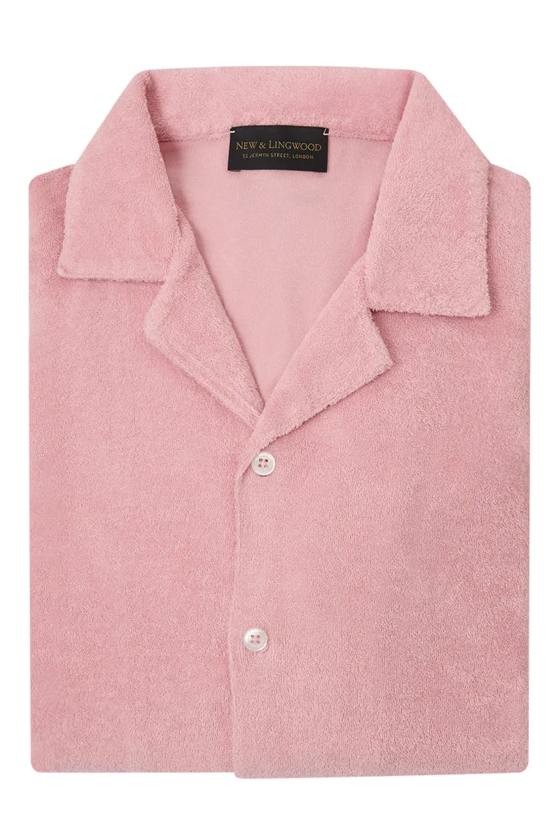 Pink Short Sleeve Towelling Polo Shirt