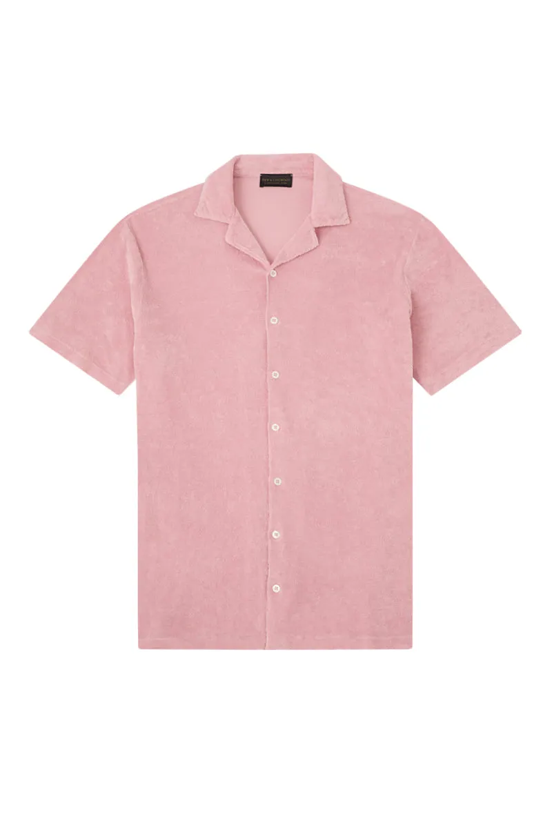Pink Short Sleeve Towelling Polo Shirt