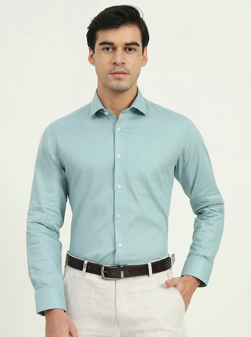 Pista Green Solid Slim Fit Formal Shirt | Greenfibre