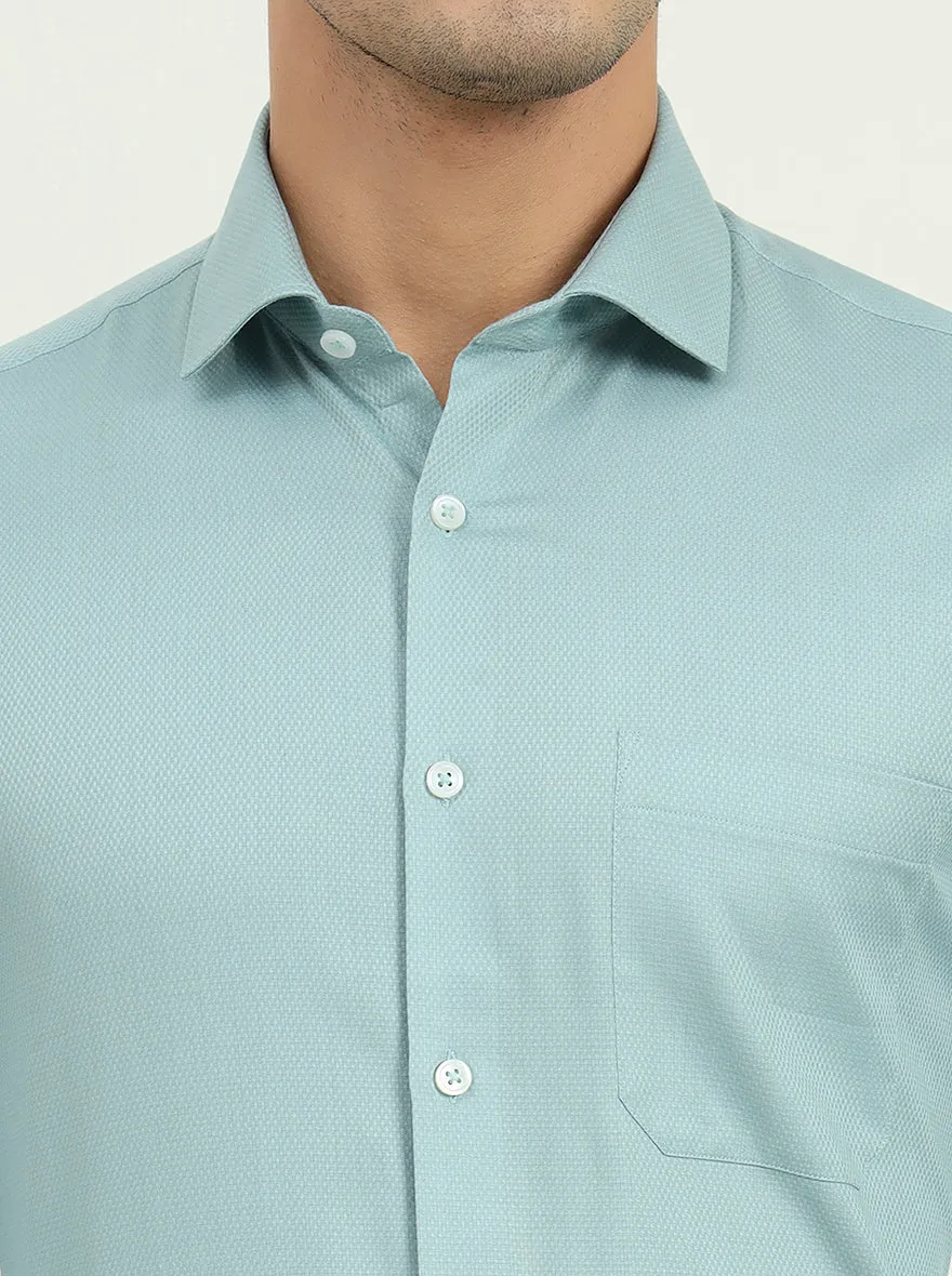 Pista Green Solid Slim Fit Formal Shirt | Greenfibre