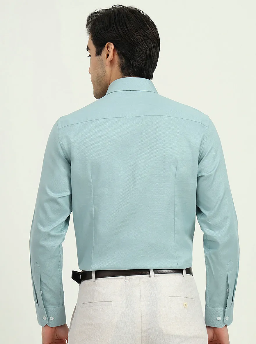 Pista Green Solid Slim Fit Formal Shirt | Greenfibre