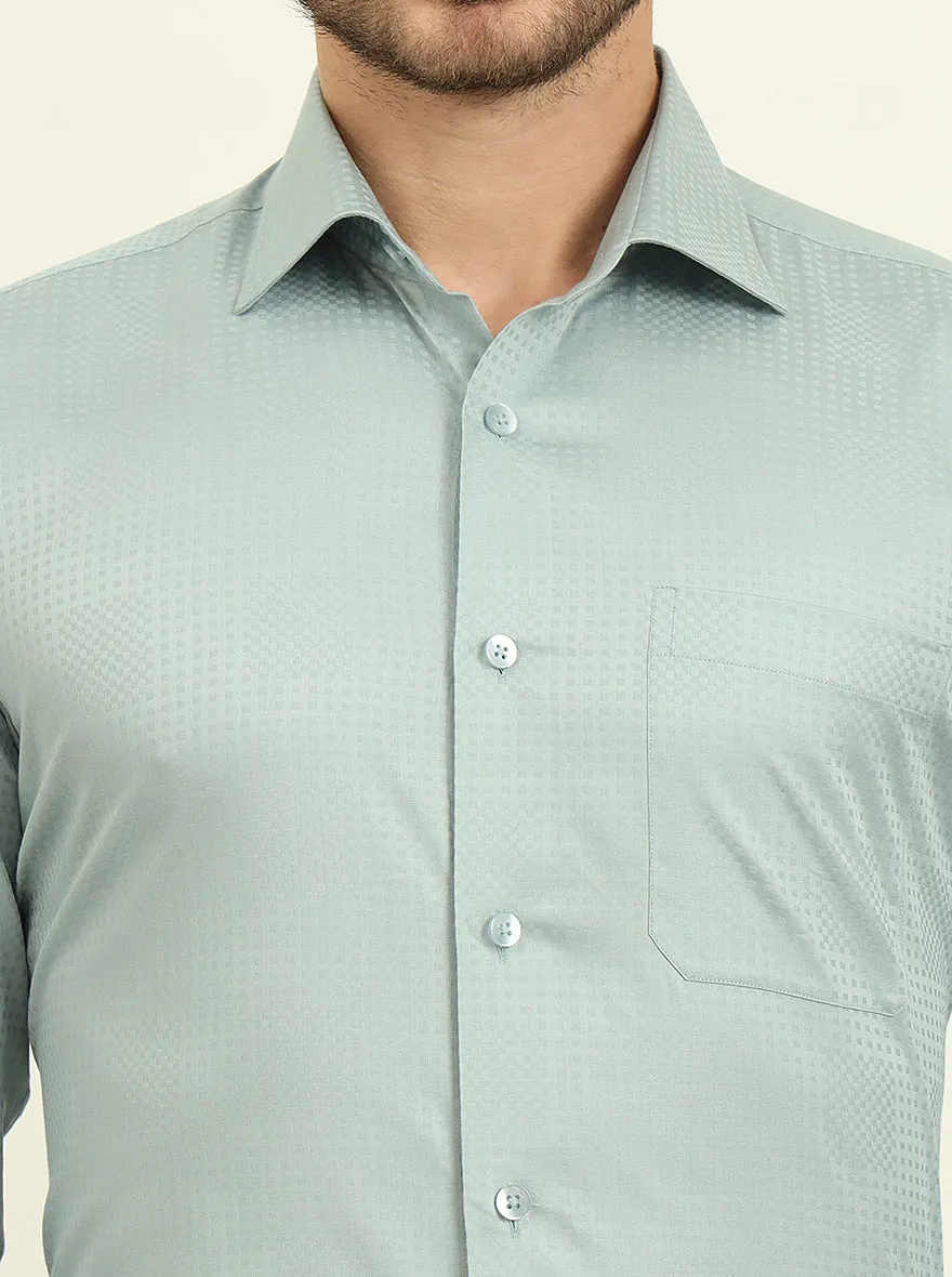 Pista Green Solid Slim Fit Formal Shirt | Metal