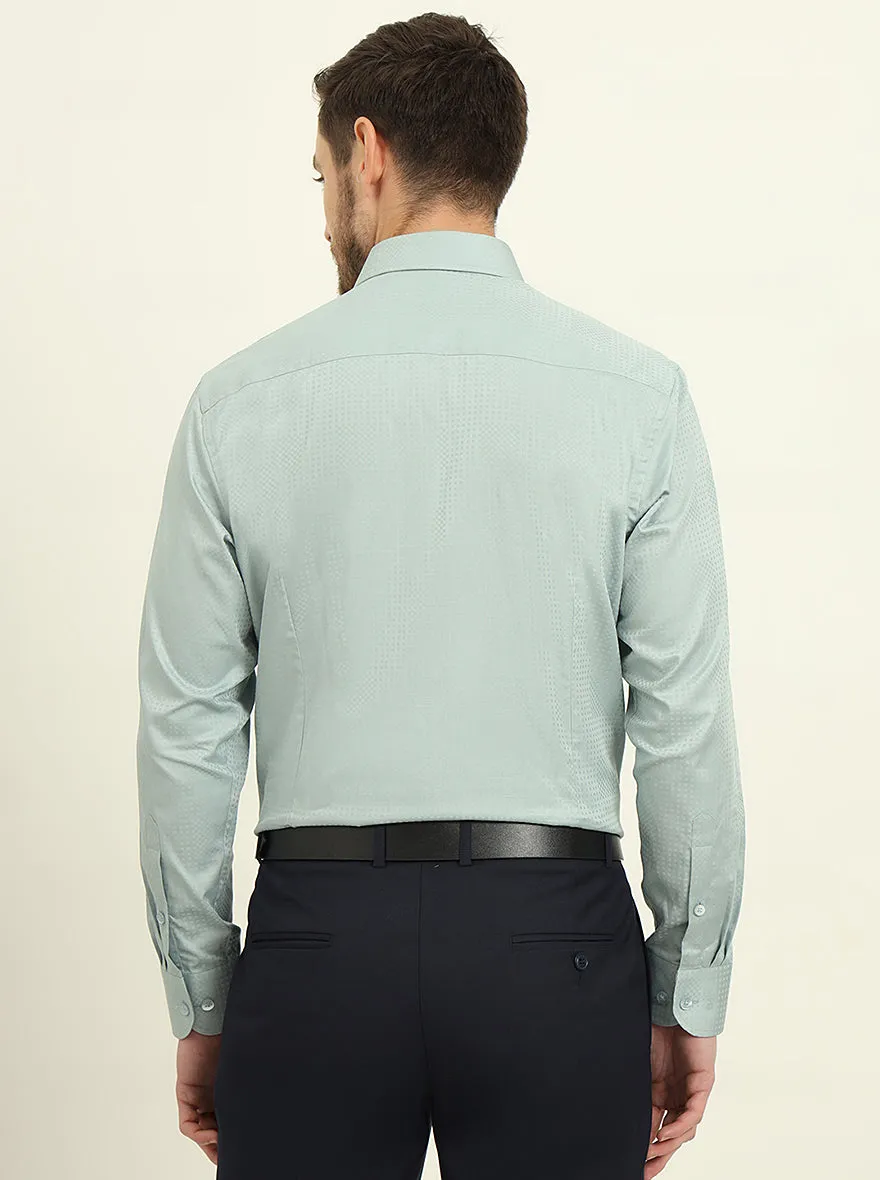 Pista Green Solid Slim Fit Formal Shirt | Metal