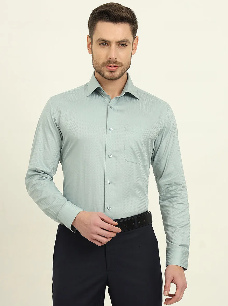 Pista Green Solid Slim Fit Formal Shirt | Metal
