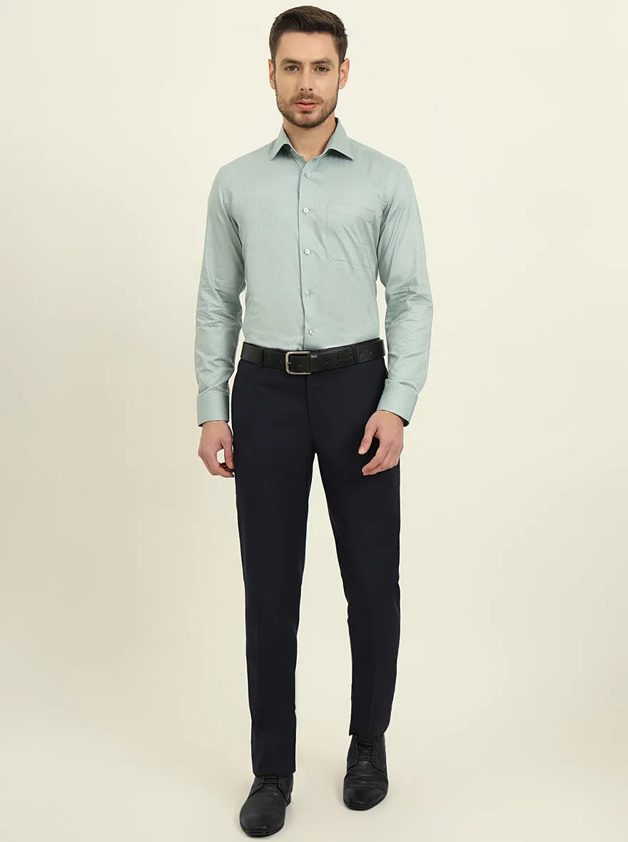 Pista Green Solid Slim Fit Formal Shirt | Metal