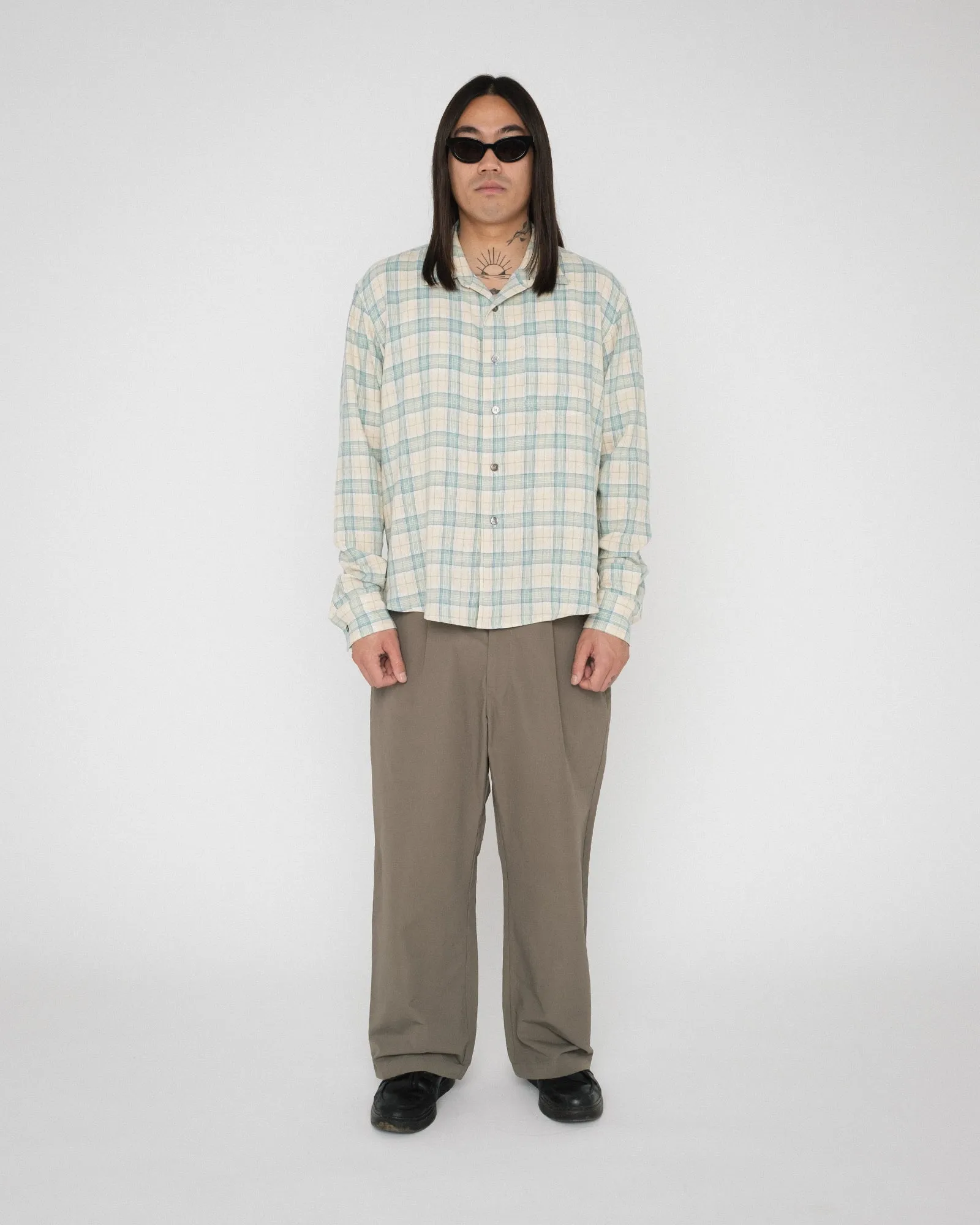PISTON SHIRT - LIGHT LINEN CHECK