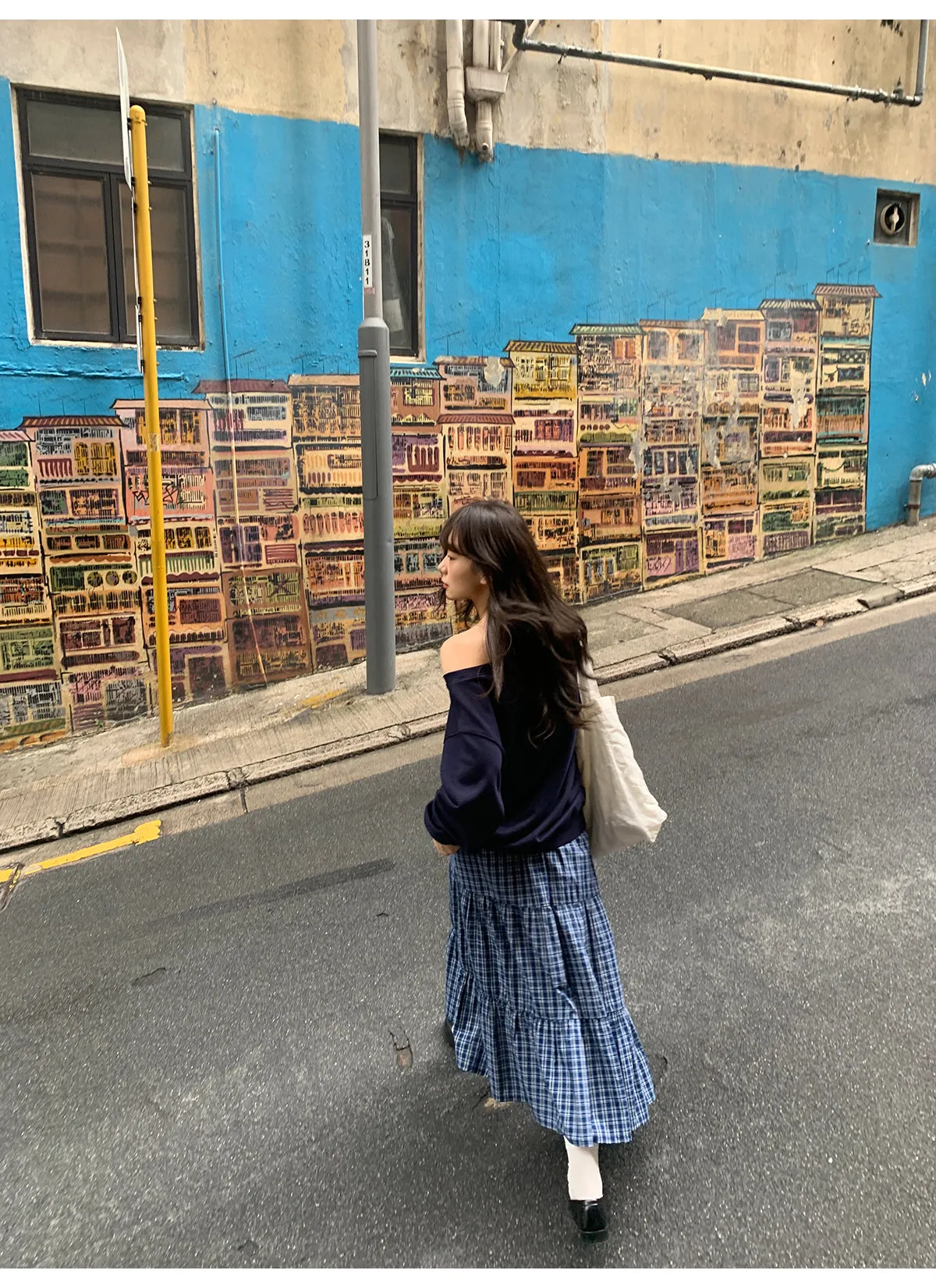 Plaid A-line dress