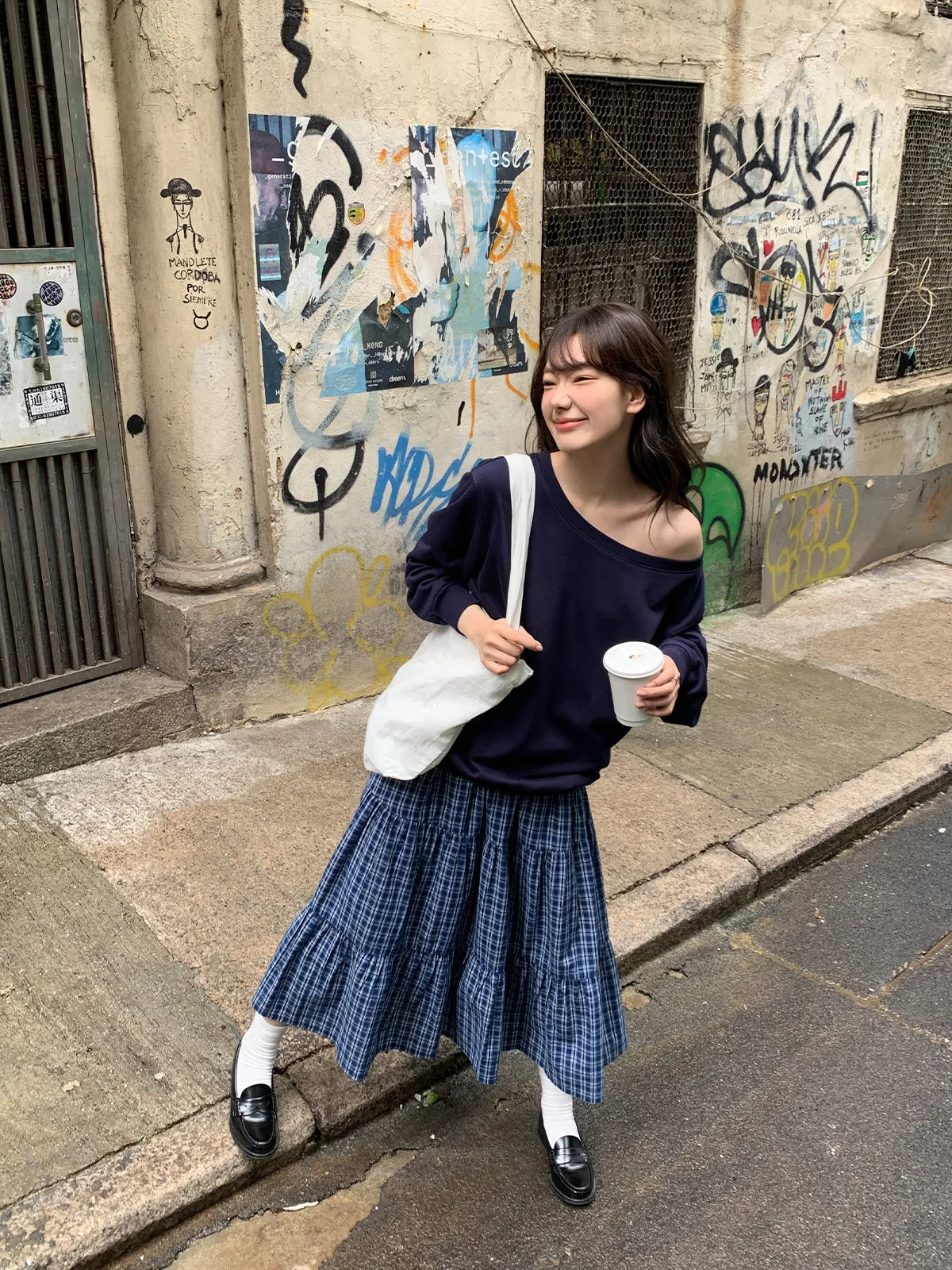 Plaid A-line dress
