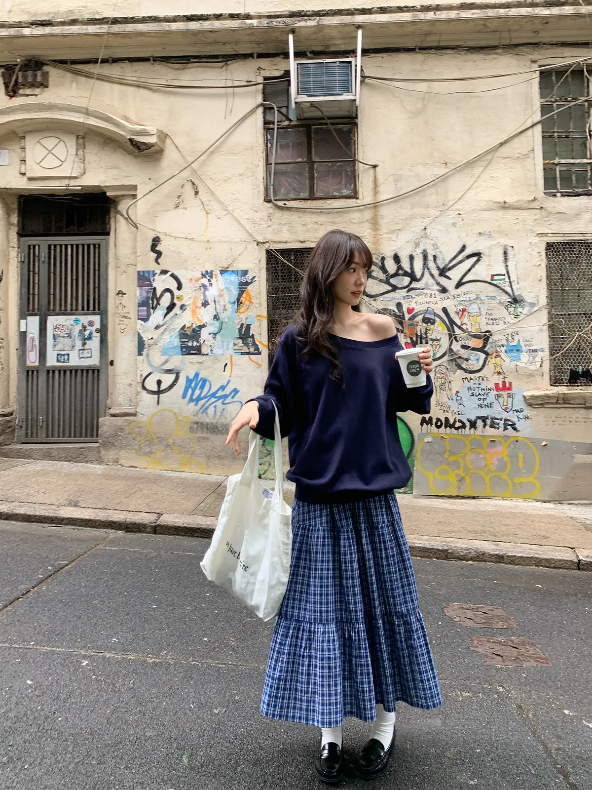 Plaid A-line dress