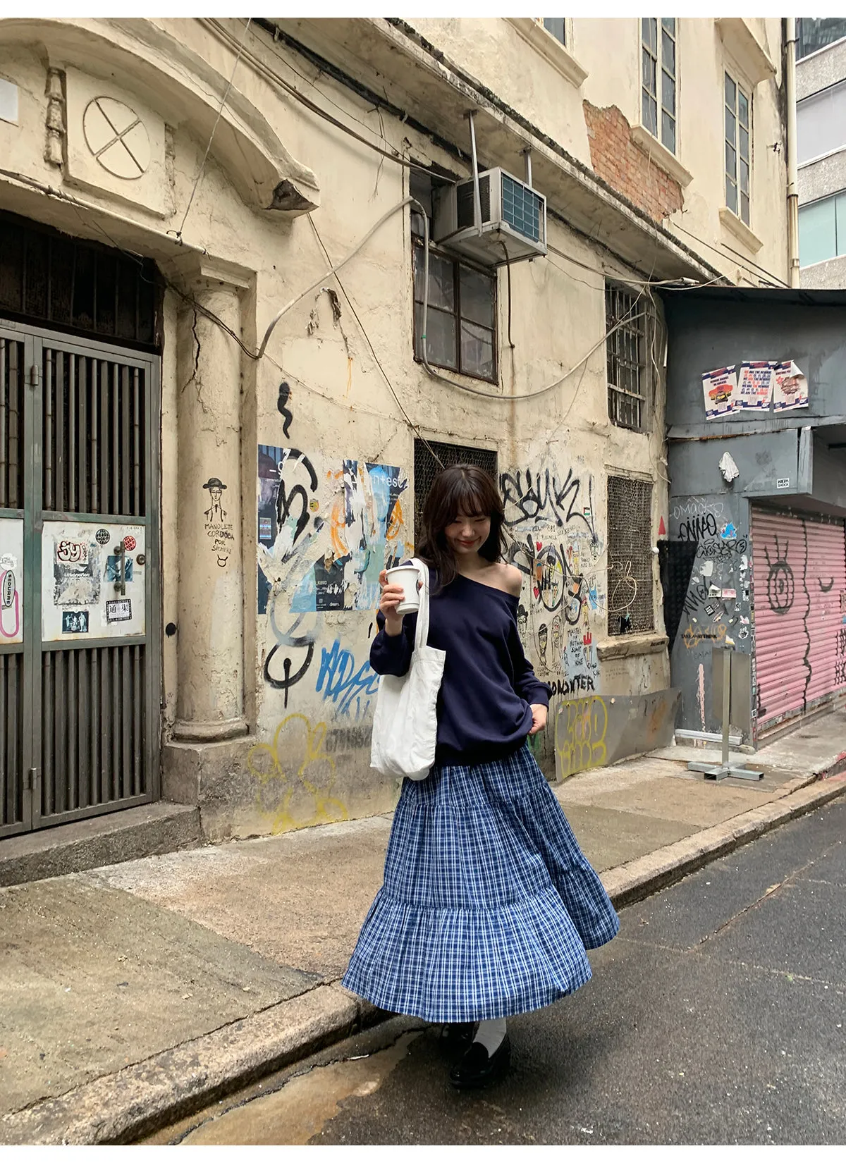 Plaid A-line dress