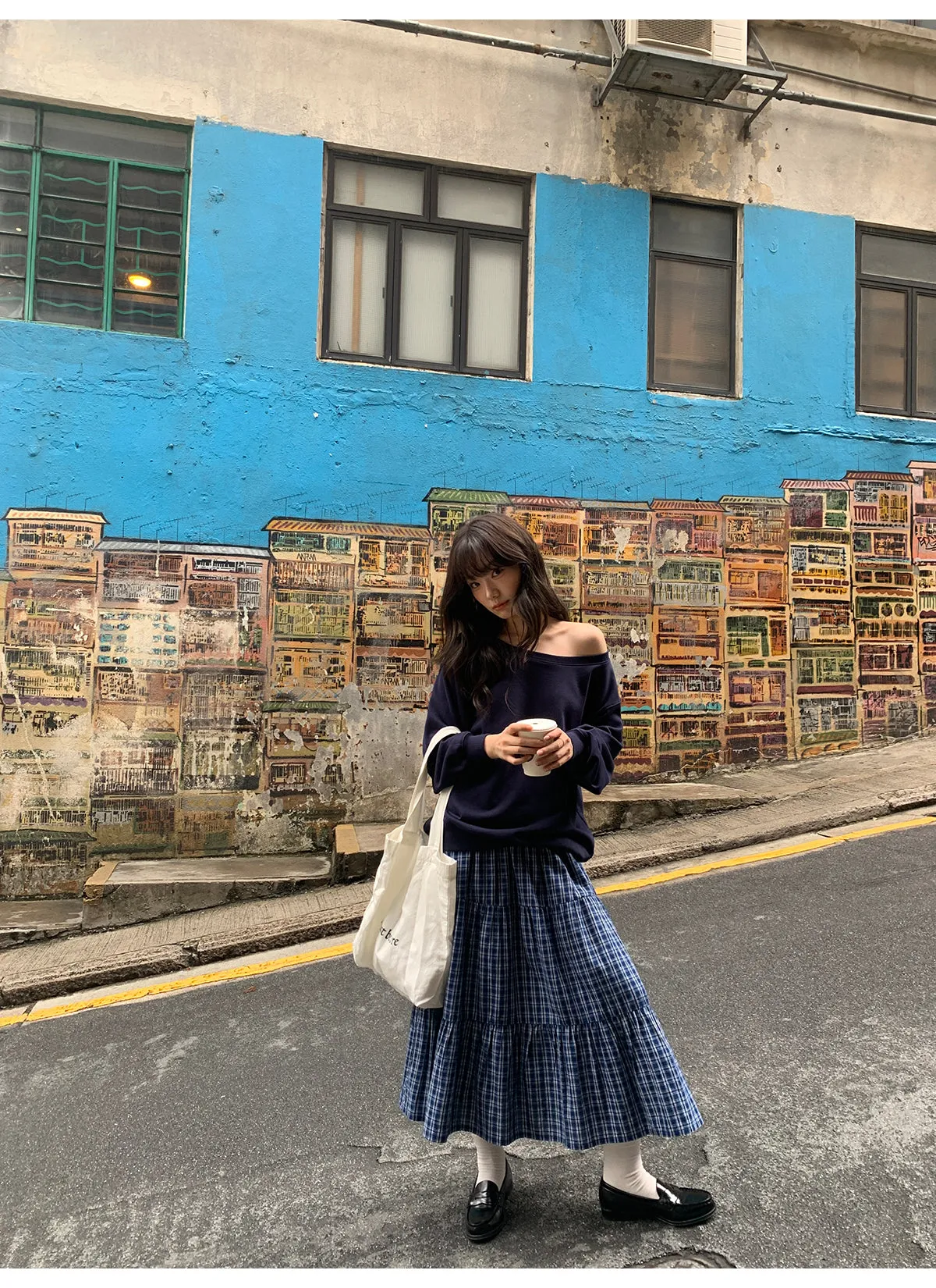 Plaid A-line dress