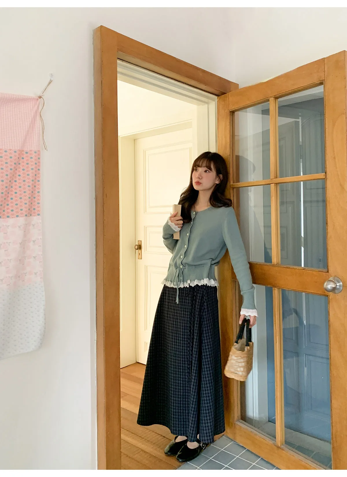 Plaid strap skirt