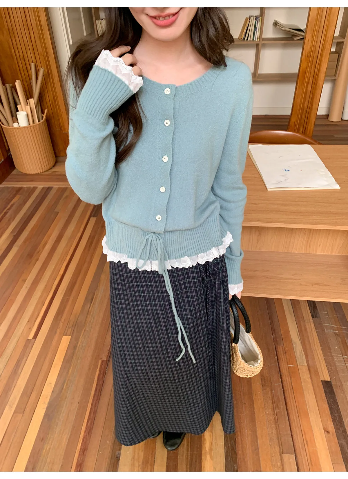 Plaid strap skirt