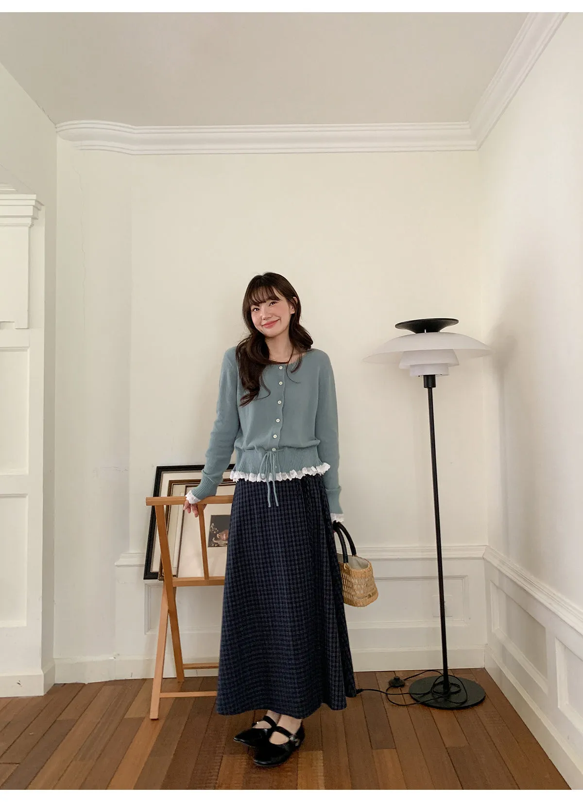 Plaid strap skirt