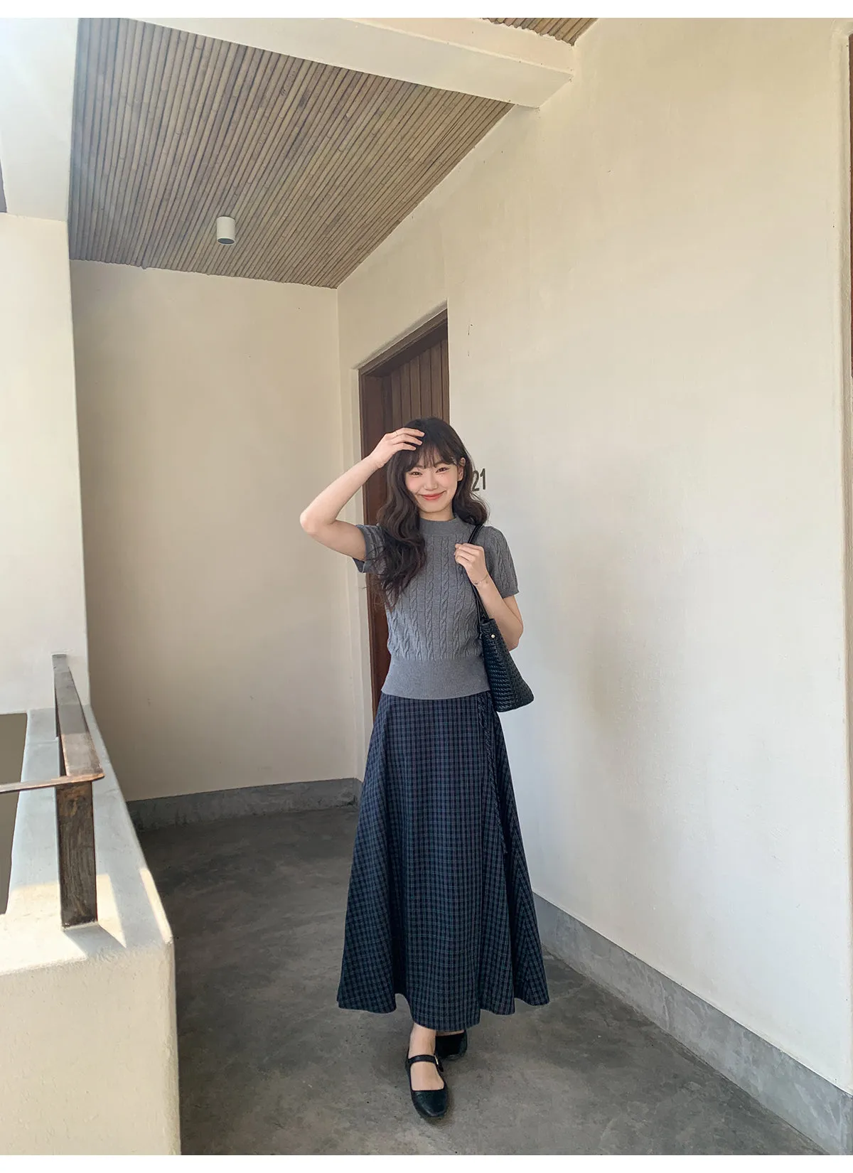Plaid strap skirt